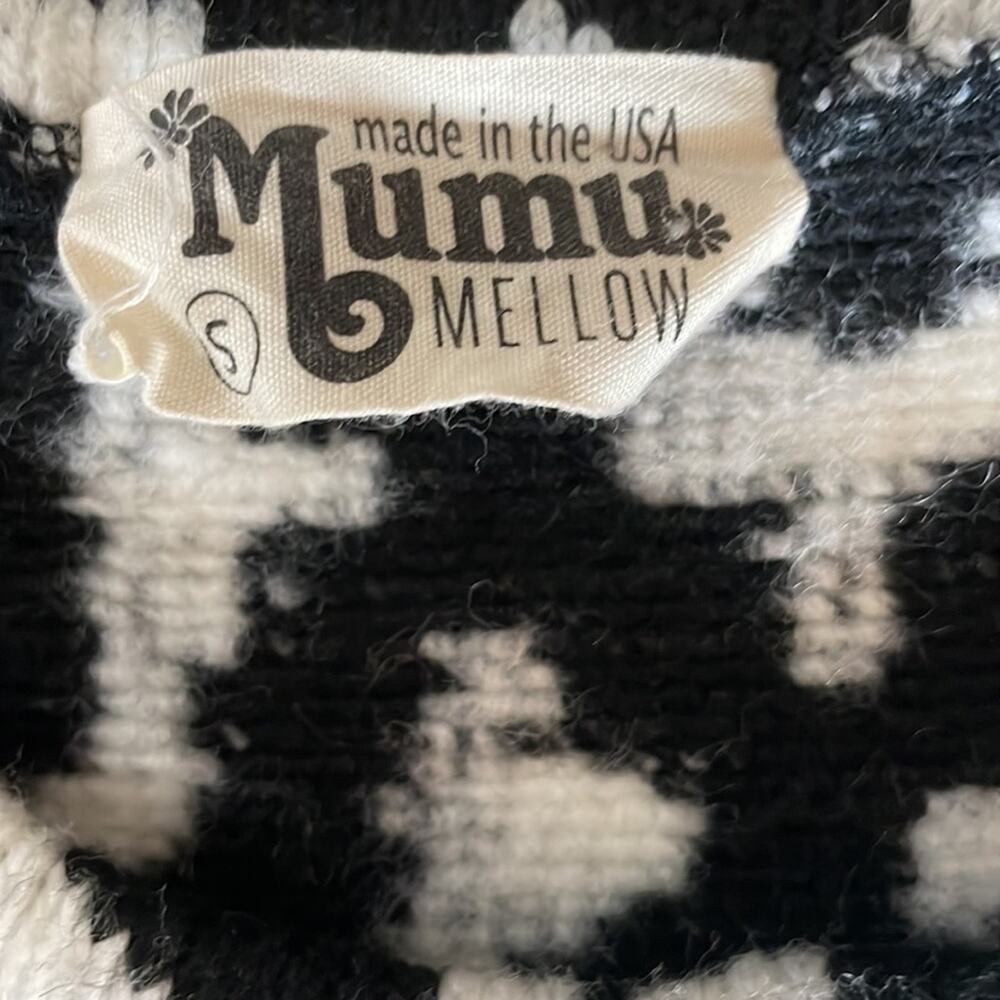 SHOW ME YOUR MUMU Pullover Sweater COZY COWGIRL WESTERN SOUTHWESTERN Black White - Picture 3 of 4